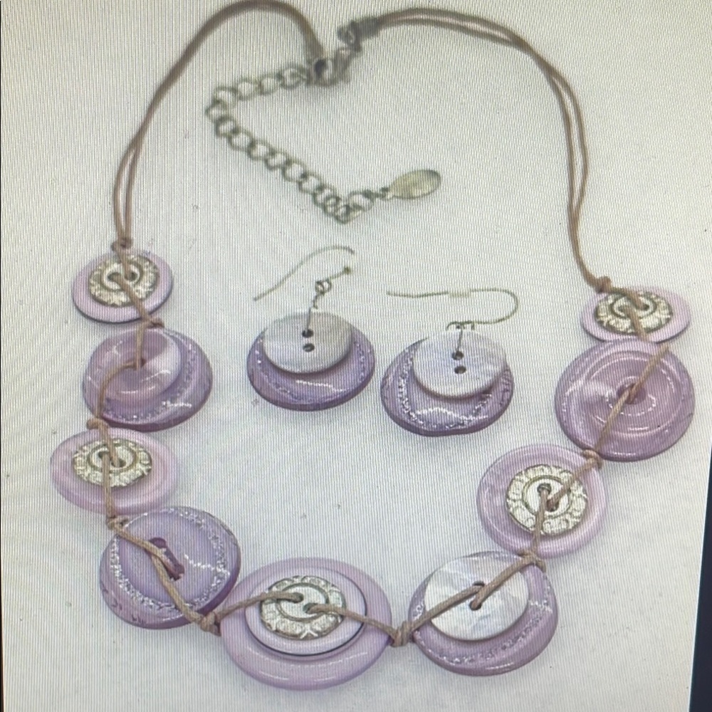 Elegant Purple Necklace and Earring Set